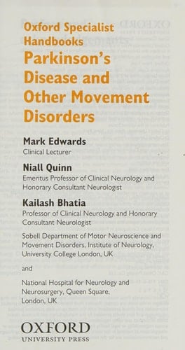 Parkinsons Disease and Other Movement Disorders (Oxford Specialist Handbooks in Neurology) with DVD