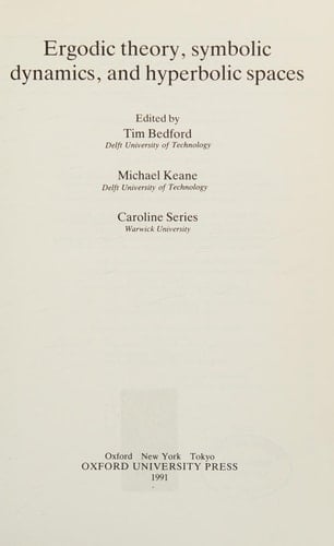 Ergodic Theory, Symbolic Dynamics, and Hyperbolic Spaces (Oxford Science Publications)