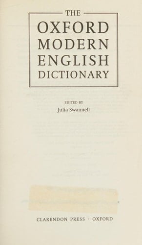 The Oxford Modern English Dictionary
