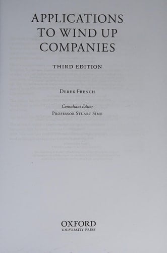 Applications to Wind Up Companies