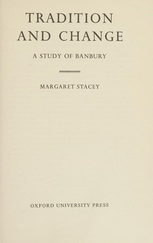 Tradition and Change: Study of Banbury