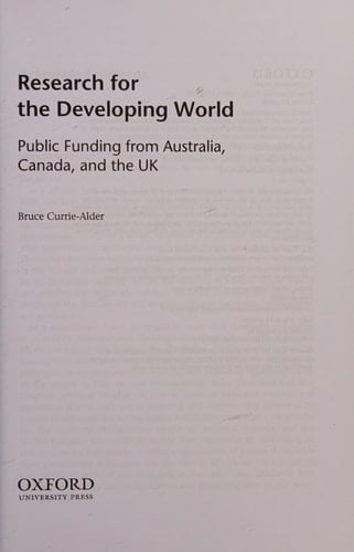 Research for the Developing World: Public Funding from Australia, Canada, and the UK