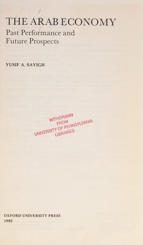 Arab Economy: Past Performance and Future Prospects