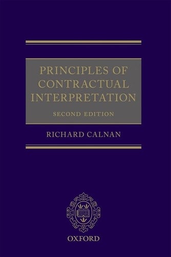 Calnan, R: Principles of Contractual Interpretation