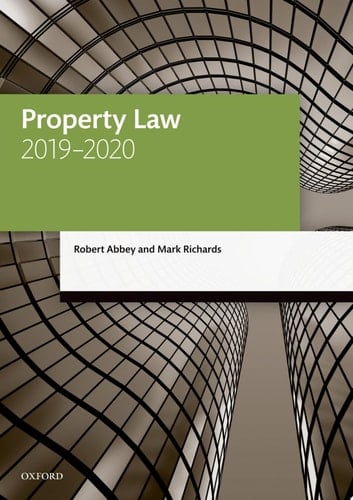 Property Law 2019-2020 (Legal Practice Course Manuals)