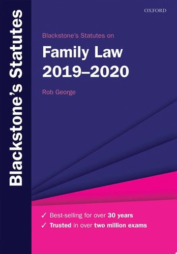 Blackstone's Statutes on Family Law 2019-2020 (Blackstone's Statute Series)
