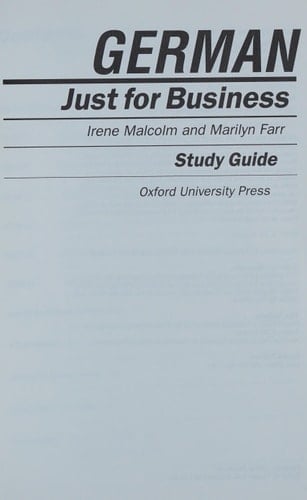 German: Just for Business: Study Guide
