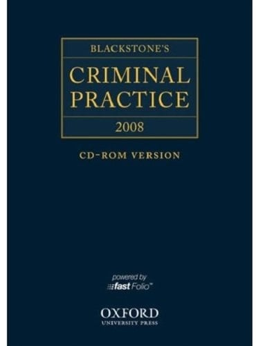 Blackstone's Criminal Practice 2008 CD-ROM