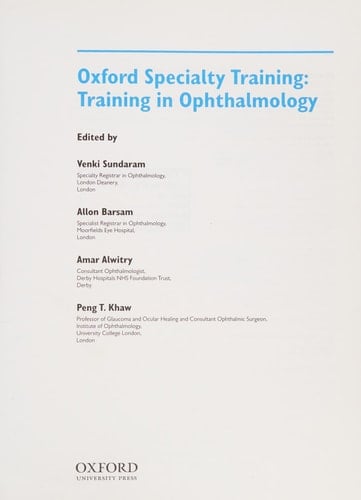 Training in Ophthalmology (Oxford Specialty Training)