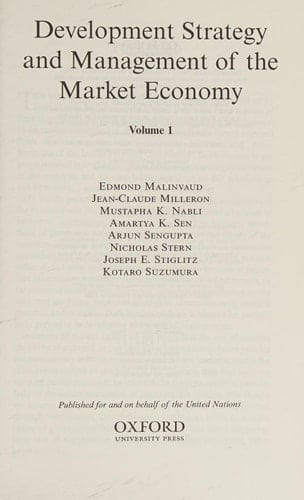 Development Strategy and Management of the Market Economy: Volume I (Development Strategy & Management of the Market Economy)