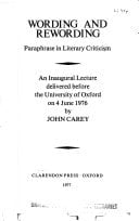 Wording and rewording: Paraphrase in literary criticism