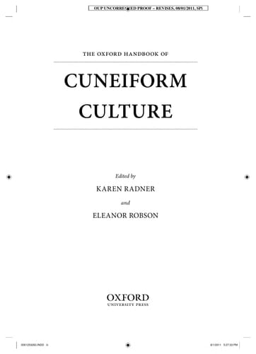 The Oxford Handbook of Cuneiform Culture (Oxford Handbooks)