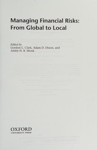 Managing Financial Risks: From Global to Local