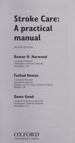 Stroke Care: A practical manual