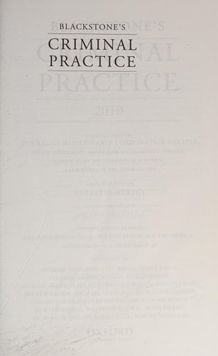 Blackstone's Criminal Practice 2010 (Book & CD-ROM pack)
