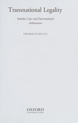 Transnational Legality: Stateless Law and International Arbitration