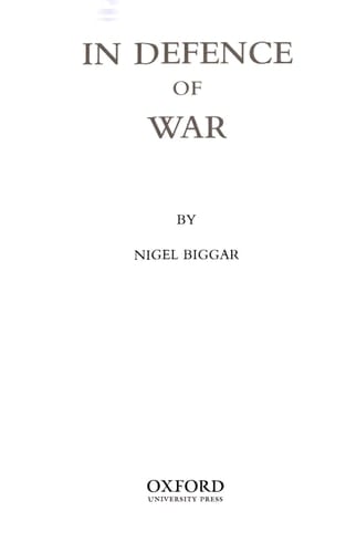 In Defence of War