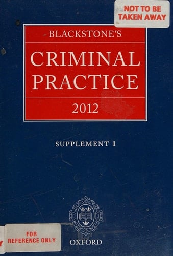 Blackstone's Criminal Practice 2012 (book only)