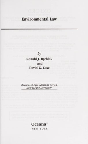 Environmental Law (OCEANA'S LEGAL ALMANAC SERIES)