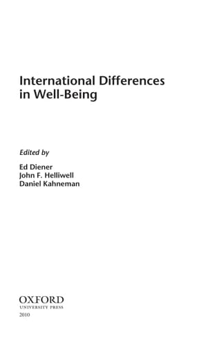International Differences in Well-Being (Oxford Positive Psychology Series)