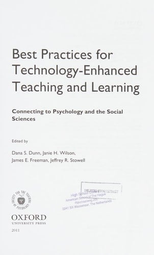 Best Practices for Technology-Enhanced Teaching and Learning: Connecting to Psychology and the Social Sciences