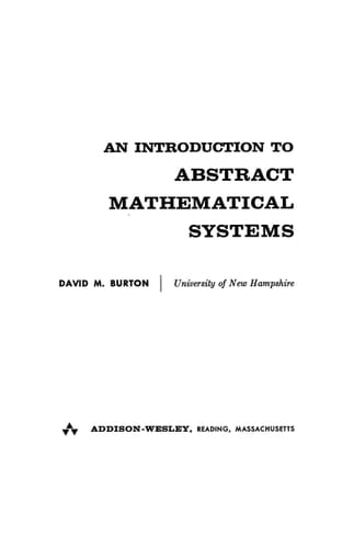 An Introduction to Abstract Mathematical Systems.