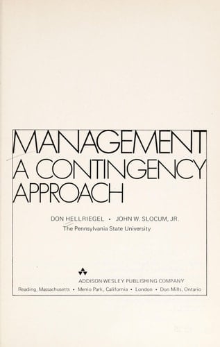 Management: A Contingency Approach