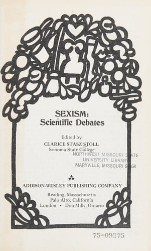 Sexism: Scientific Debates (Addison-Wesley Series in Dialogues in the Social Sciences)