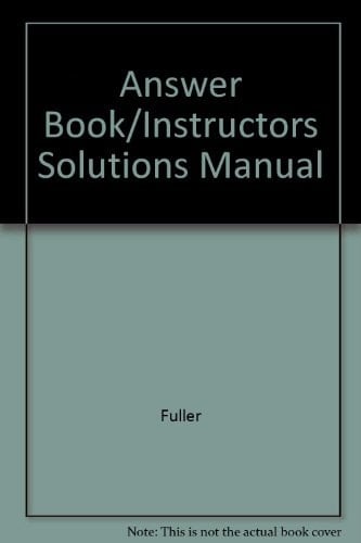 Answer Book/Instructors Solutions Manual