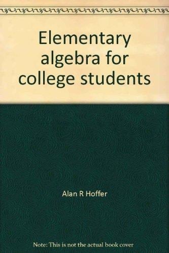 Elementary algebra for college students
