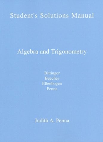 Algebra and Trigonometry: Students Solution Manual