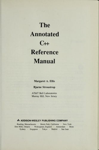 The Annotated C++ Reference Manual