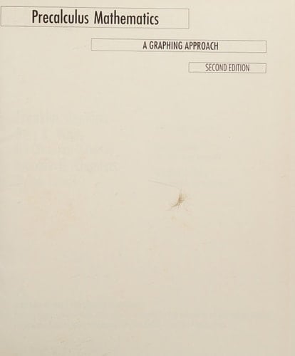 Precalculus mathematics: A graphing approach