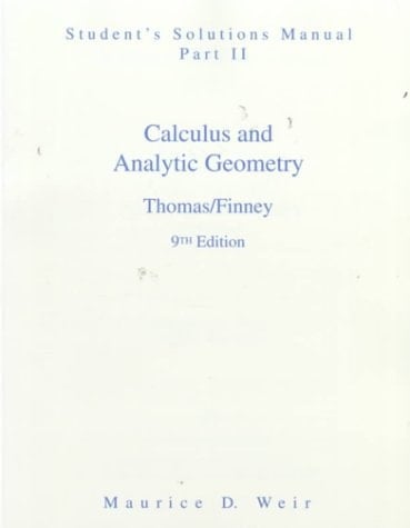 Calculus and Analytic Geometry - Student's Solutions Manual, Part 2