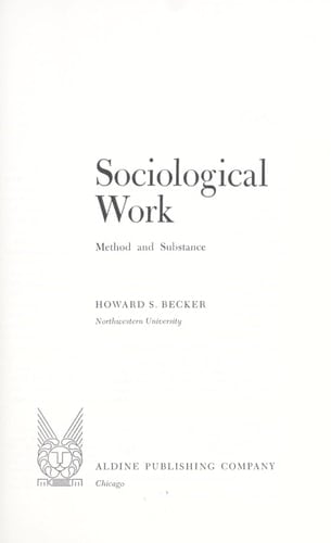 Sociological work;: Method and substance