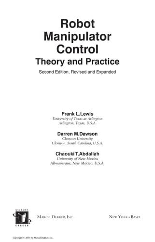 Robot manipulator control theory and practice