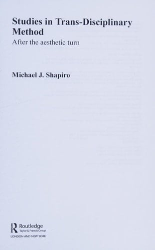 Studies in trans-disciplinary method: after the aesthetic turn