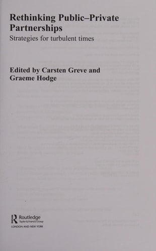 Rethinking public-private partnerships: strategies for turbulent times