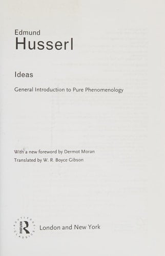Ideas: general introduction to pure phenomenology