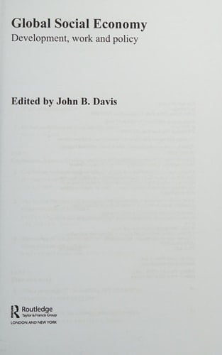 Global Social Economy : Development, Work and Policy