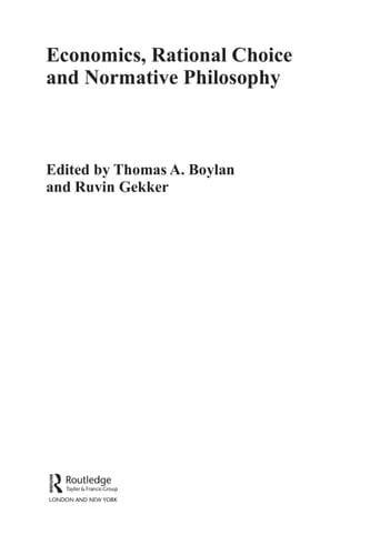 Economics, rational choice, and normative philosophy