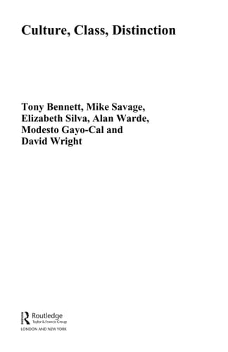 Culture, class distinction