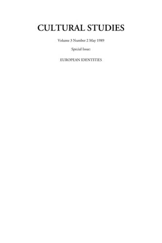 Cultural Studies Volume 3, Issue 2
