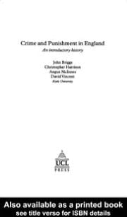 Crime and Punishment in England: An Introductory History