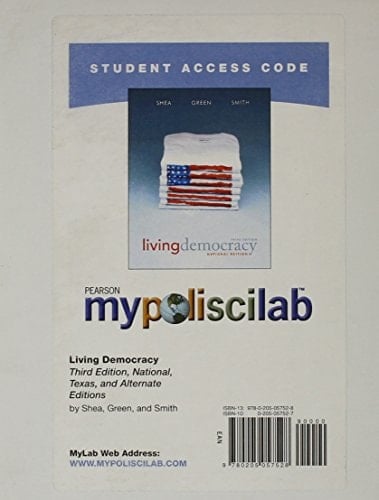 MyPoliSciLab without Pearson eText -- Standalone Access Card -- for Living Democracy (National, Alternate and Texas Editions) (3rd Edition)