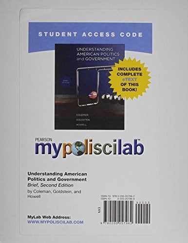 MyPoliSciLab with Pearson eText -- Standalone Access Card -- for Understanding American Politics and Government, Brief Edition (2nd Edition)