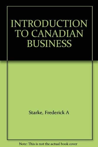 INTRODUCTION TO CANADIAN BUSINESS