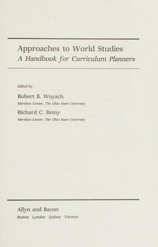 Approaches to World Studies: A Handbook for Curriculum Planners