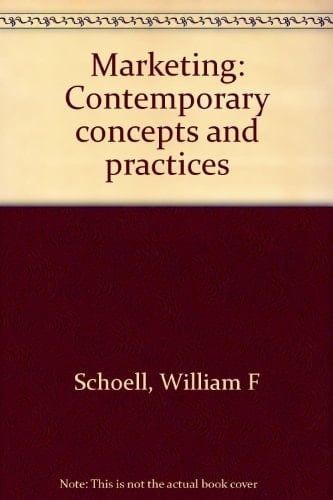 Marketing: Contemporary concepts and practices