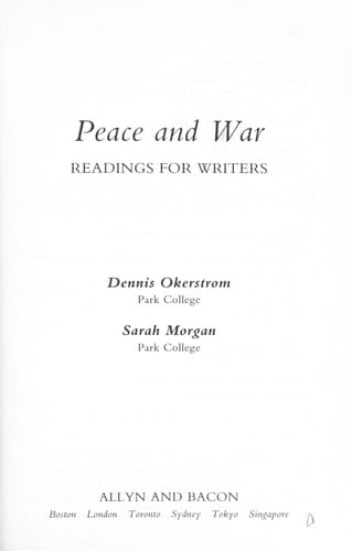 Peace and War: Readings for Writers